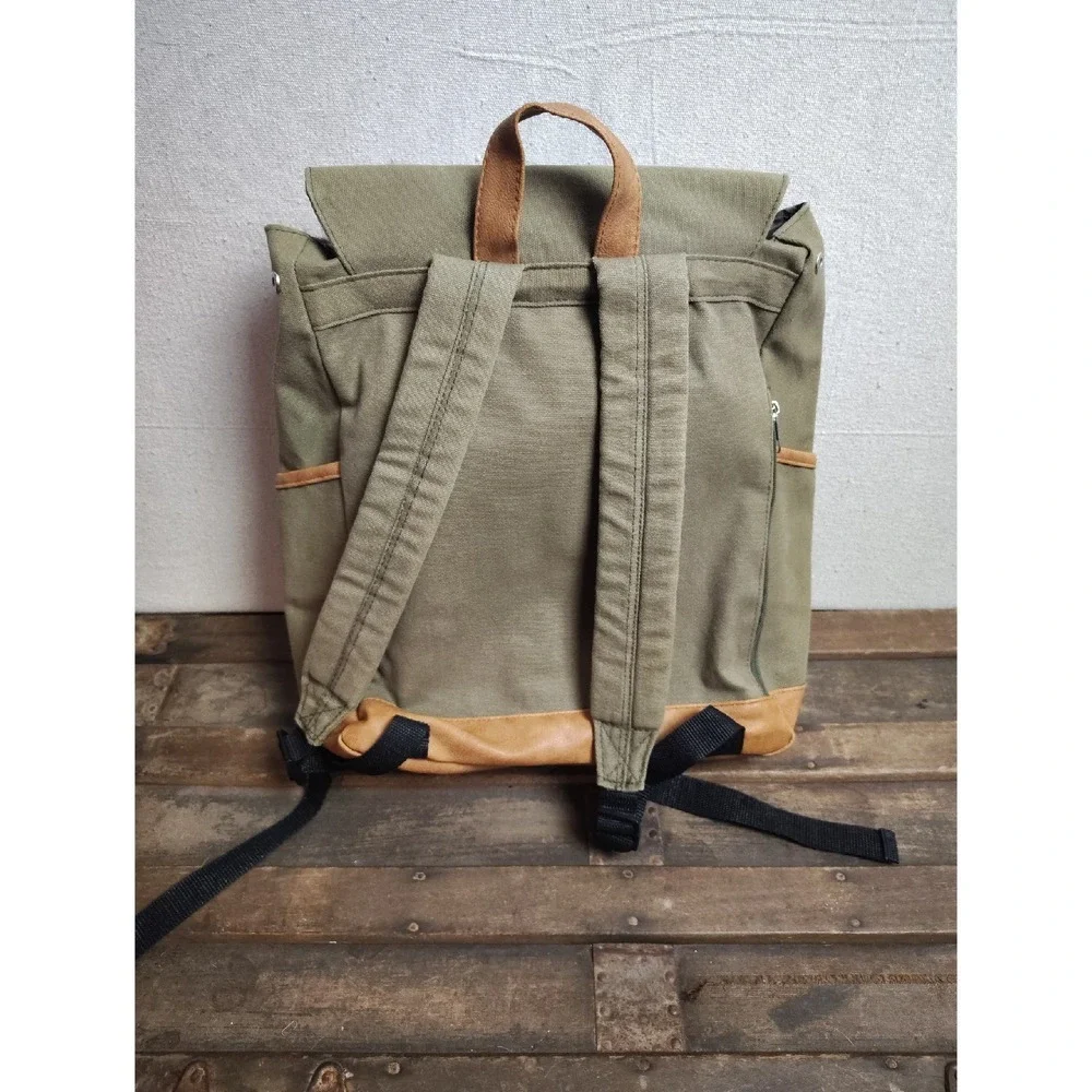 DSW Canvas Messenger Bag‎ Laptop Tablet Satchel Back Pack Olive Green